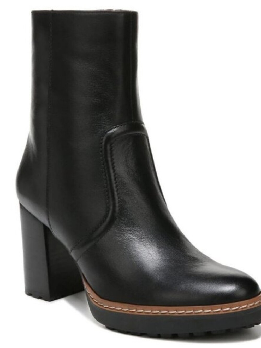 Naturalizer Catie Black Leather Ankle Booties Size 8w